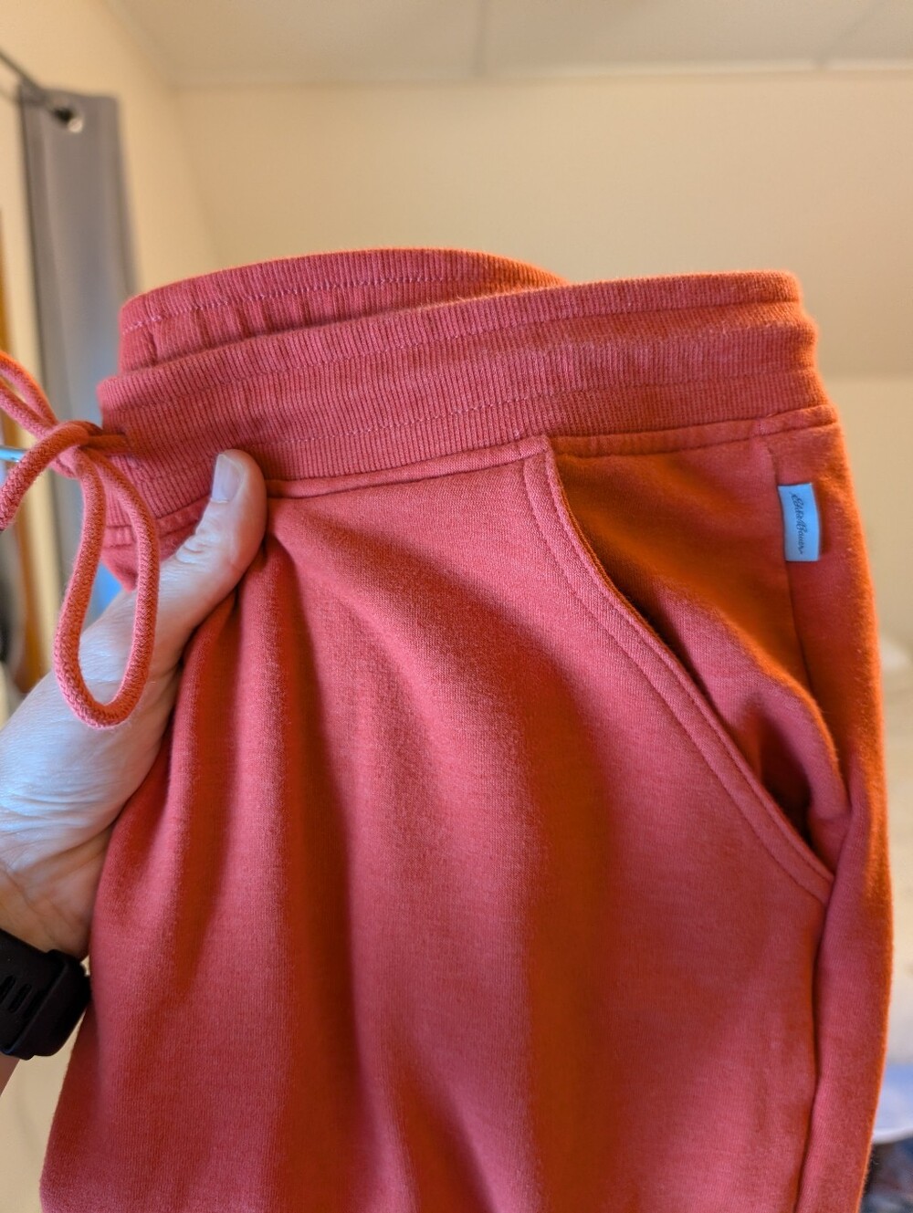 Eddie Bauer Coral Jogger Sweatpants Size Medium Stretch Waist With Drawstring